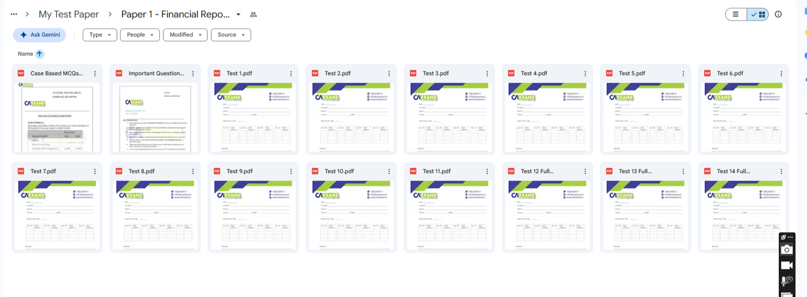 Google Drive Paper 1 Financial Reporting tests