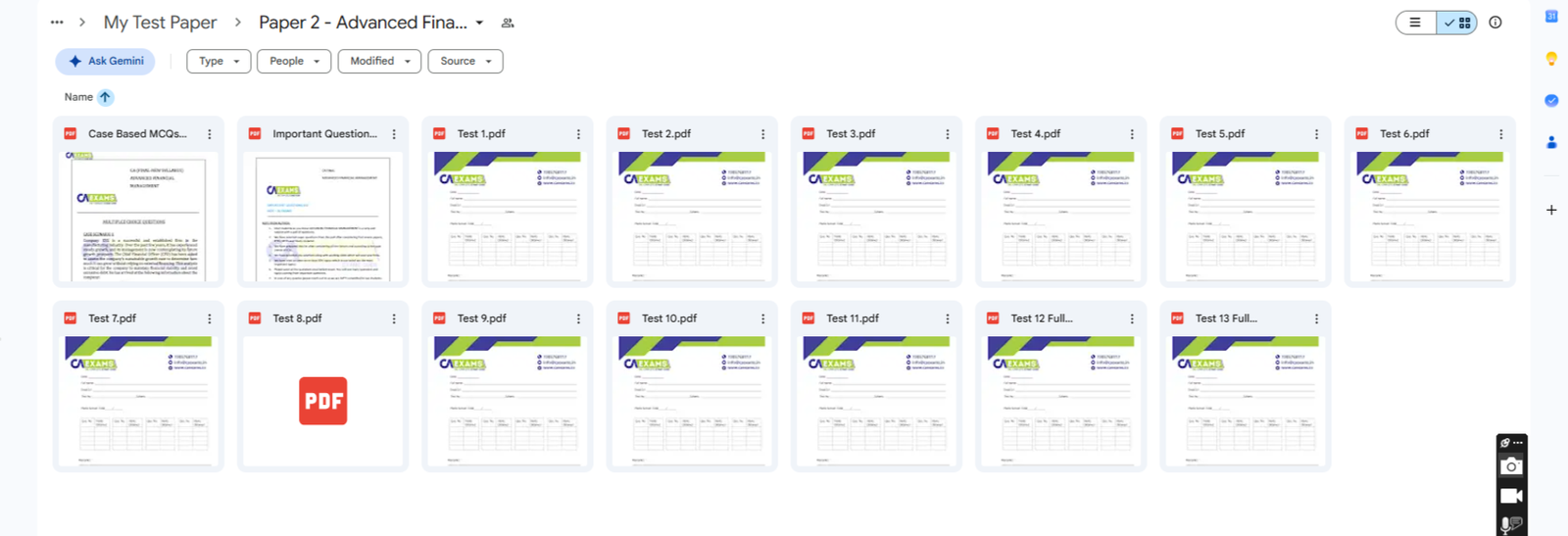 Google Drive Paper 2 Advanced Financial Management tests