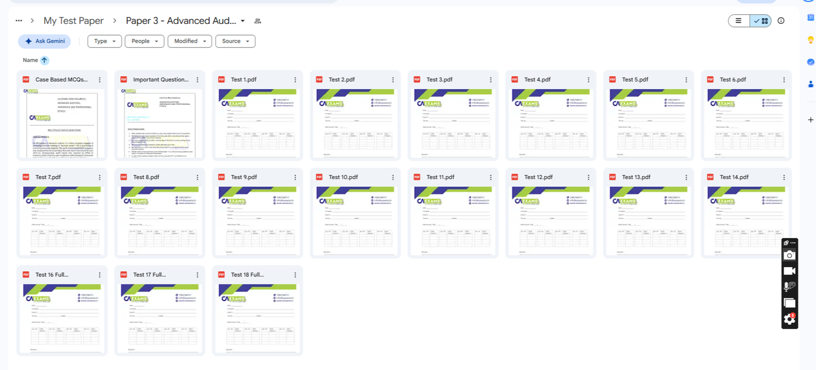 Google Drive Paper 3 Advanced Auditing tests