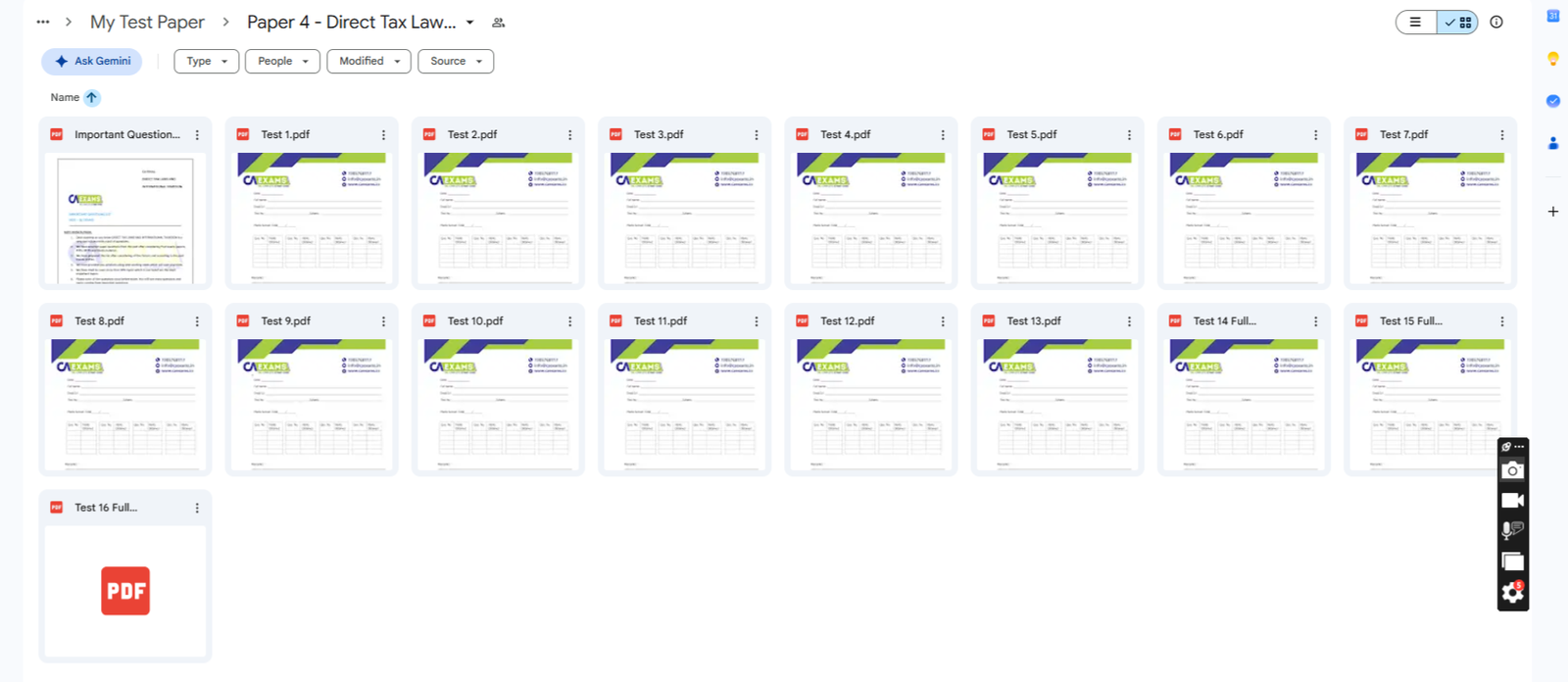 Google Drive Paper 4 Direct Tax Laws tests